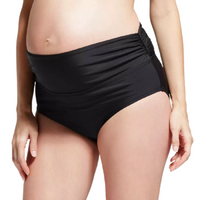 ISABEL MATERNITY BY INGRID & ISABEL Maternity Foldover Swim Brief In Black, L