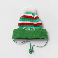 WONDERSHOP Stripe Holiday Dog and Cat Hat in Green, XSmall/Small