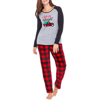 HOLIDAY FAMJAMS Women's Family Pajama 2Piece Set In Grey, XXL (2224)