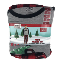 HOLIDAY FAMJAMS Men's Family Pajama 2Piece Set In Grey, M (3234)