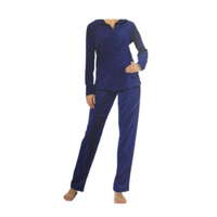 HUE Women's Velour Lounge Set In Medieval Blue, S