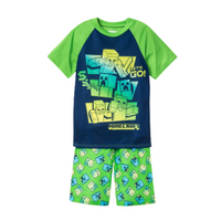 MINECRAFT Boys' 2pc Short Sleeve Pajama Set In Green, S