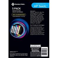 Member's Mark Remanufactured HP 564XL (5 pk., 2 Black and 3 Colors)