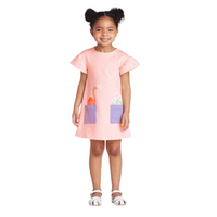 CAT & JACK Toddler Girls 'Dinosaur Pocket Dress in Powder Pink, 4T