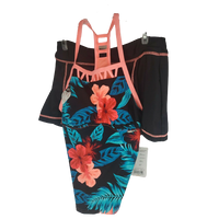 ZEROXPOSUR Womens Sun Smart Swim Suit Set In Firefly, S