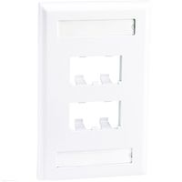 PANDUIT 1Piece CFPL4WHY 1Gang 4Port Faceplate, White