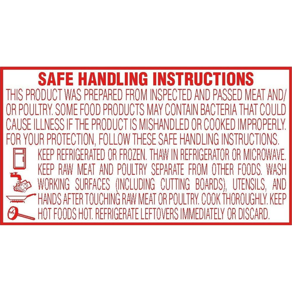 1 Roll 2"x1.5" Red Safe Handling Instruction Labels (14,000 per Roll)