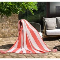 WOMEN OWNED INDOOR & OUTDOOR THROW, 50" X 70" C.S. CORAL