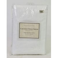 CRUSHED VOILE SHEER 108INCH ROD POCKET WINDOW CURTAIN PANEL IN WHITE