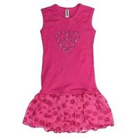 Mignone Girls Dress with bright decorative flowers PINK, 3