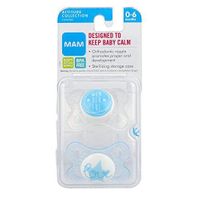 MAM ATTITUDE 06 MONTHS ORTHODONTIC PACIFIER SET OF 2 IN BLUECLEAR