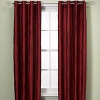 UNION SQUARE 108 INCH ROD POCKET/BACK TAB WINDOW CURTAIN PANEL IN RED