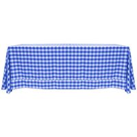 GINGHAM POLY CHECK 90INCH X 156INCH OBLONG TABLECLOTH IN ROYAL/WHITE