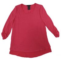 GRACE ELEMENTS WOMEN'S 3/4 SLEEVE TOP ROSE TROPICAL IN MEDIUM
