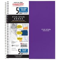 FIVE STAR 2PK WIREBOUND NOTEBOOK, 5 SUBJECT, COLLEGE RULED, ASSORTED COLOR