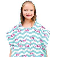 Kids' Hooded Beach Poncho in Flamingo