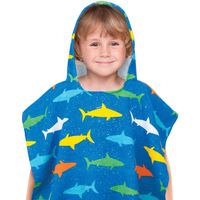 Kids' Hooded Beach Poncho in Shark