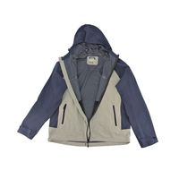 HAWKE CO MEN'S WATER RESISTANT RAIN JACKET WROUGHT IRON/BLUE NIGHT, M