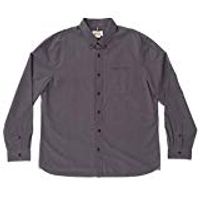 Boston Traders Men's Long Sleeve Dobby Shirt In Obsidian, Medium