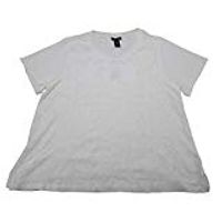 RXB Womens Size 2XLarge Short Sleeve Sheer Floral Front Blouse Top White, XXL