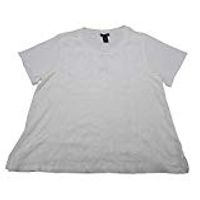 RXB Womens Short Sleeve Sheer Floral Front Blouse Top White, Small