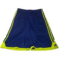 Adidas Performance Boys Drawstring Athletic Shorts In Blue Yellow Stripe, Large