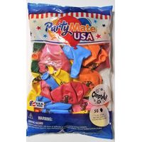 PartyMate USA 12" Printed Latex Balloons, Congrats (50 ct.)