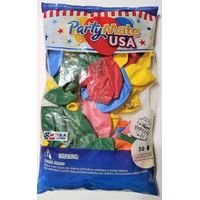PartyMate USA 12" Printed Latex Balloons, Birthday (50 ct.)