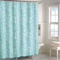 Destinations Seashell Toile Shower Curtain in Blue