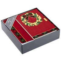 Hallmark Holiday Boxed Cards with Envelopes Wreath With Red Door