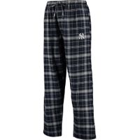 NFL New York Yankees Men's Small Flannel Plaid Pajama Pant with Left Leg Team Logo